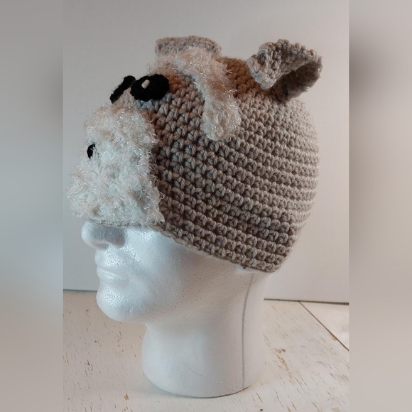 Dog Adult Handmade Beanie Crochet Stocking Hat Animal Winter Warm Cozy - Picture 4 of 6